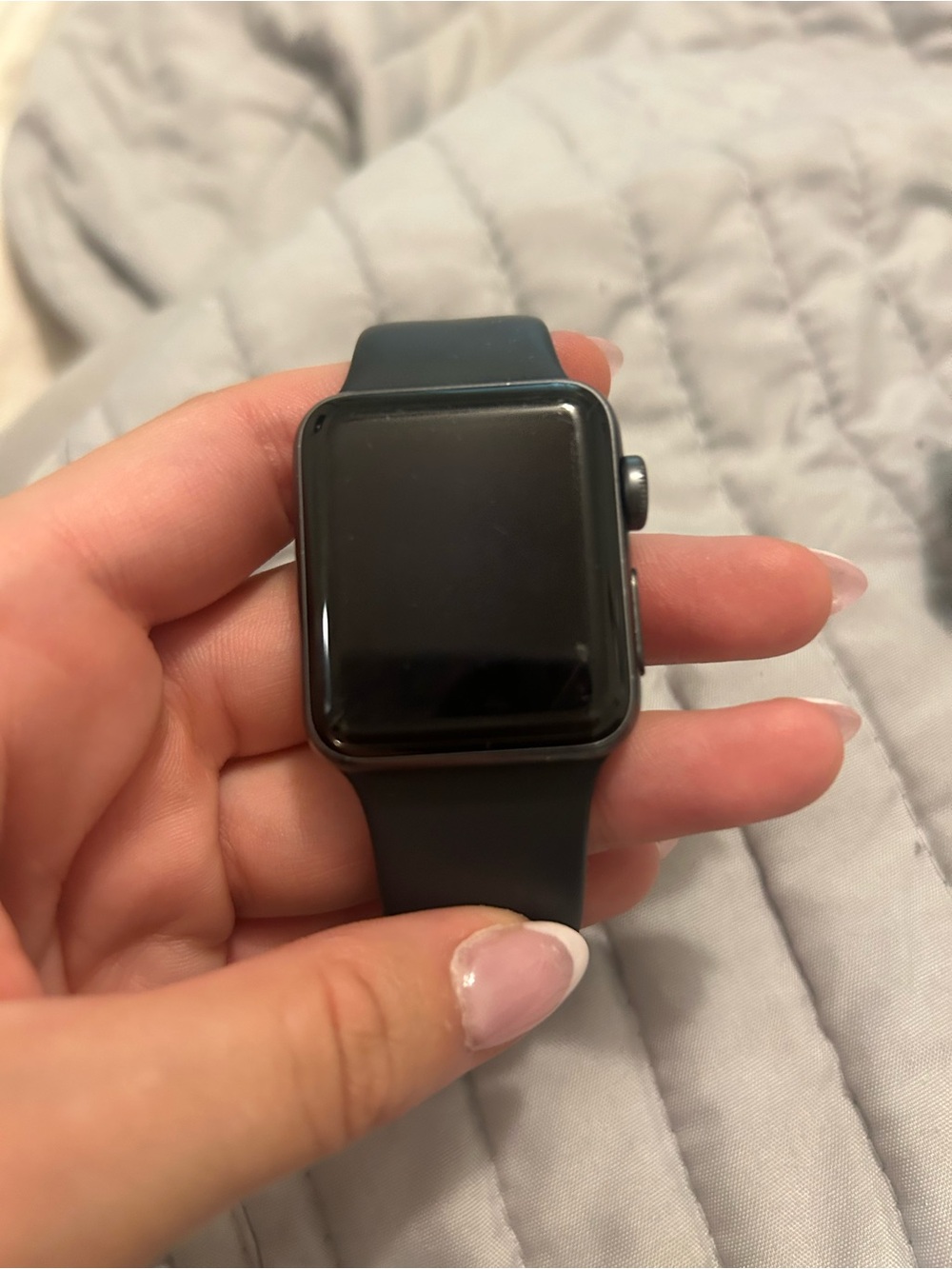 Apple Watch Series 3 with Black Silicone Band
